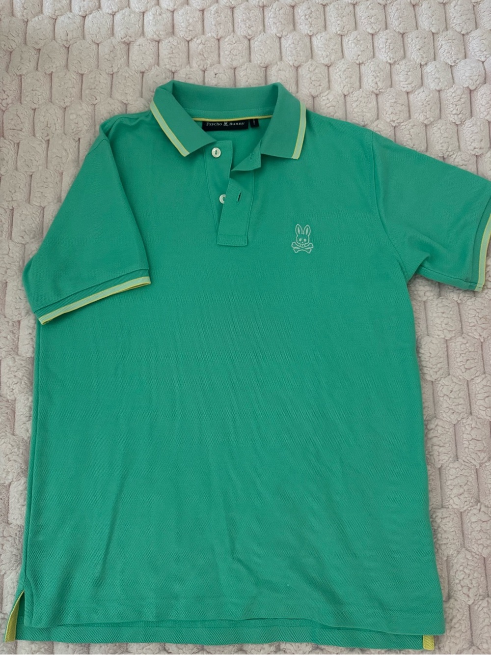 Psycho Bunny Teal Green Short-Sleeve Polo with Contrast Trim